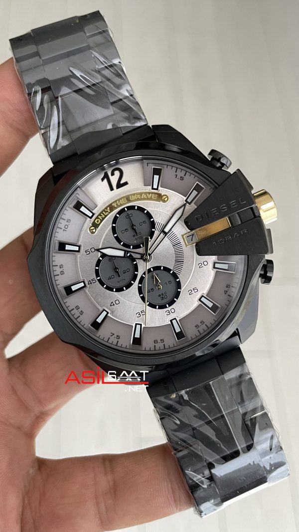 Diesel DZ4479 Mega Chief Black PVD 51mm Gri Kadran Erkek Kol Saati Diesel DZ4479 Mega Chief Black PVD 51mm Gri Kadran Erkek Kol Saati