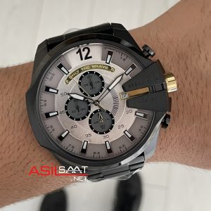 Diesel DZ4479 Mega Chief Black PVD 51mm Gri Kadran Erkek Kol Saati
