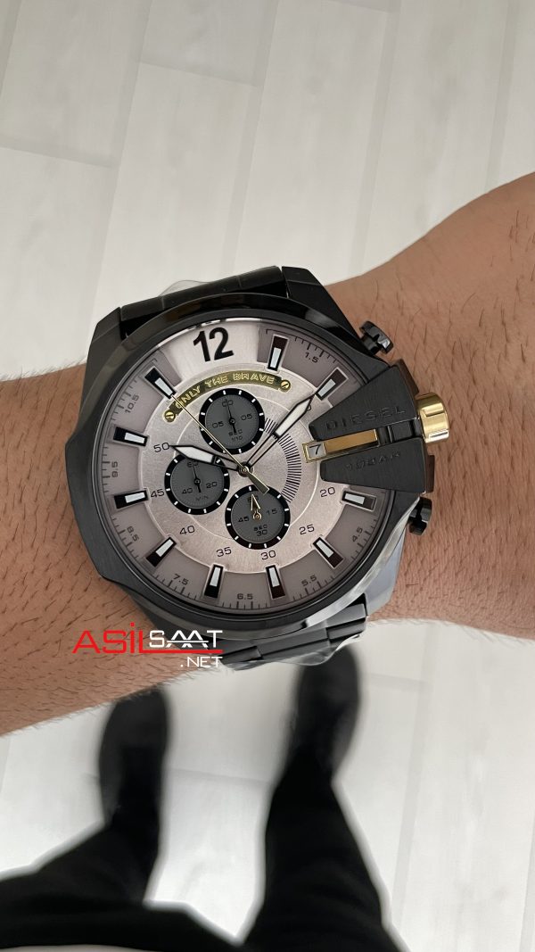 Diesel DZ4479 Mega Chief Black PVD 51mm Gri Kadran Erkek Kol Saati Diesel DZ4479 Mega Chief Black PVD 51mm Gri Kadran Erkek Kol Saati
