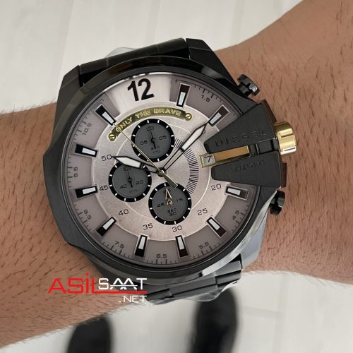 Diesel DZ4479 Mega Chief Black PVD 51mm Gri Kadran Erkek Kol Saati