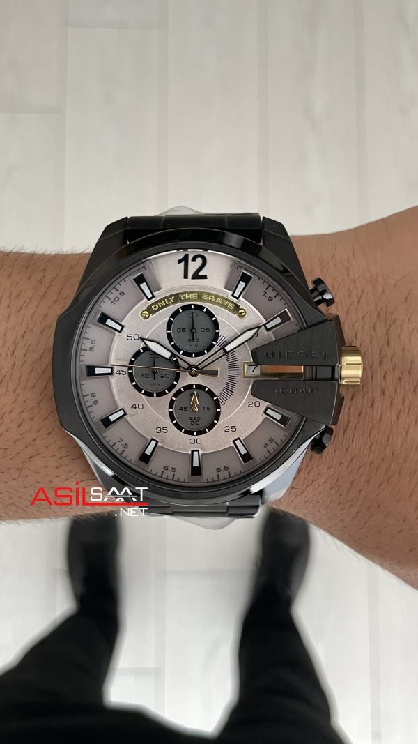 Diesel DZ4479 Mega Chief Black PVD 51mm Gri Kadran Erkek Kol Saati Diesel DZ4479 Mega Chief Black PVD 51mm Gri Kadran Erkek Kol Saati