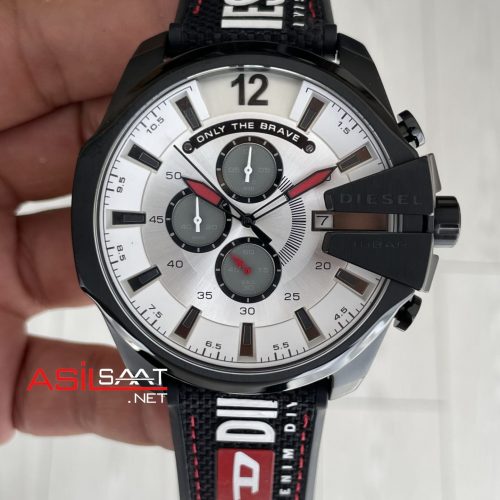 Diesel DZ4512 Mega Chief Denim Beyaz Kadran PVD 51mm Erkek Kol Saati