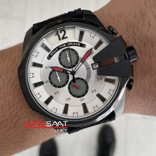 Diesel DZ4512 Mega Chief Denim Beyaz Kadran PVD 51mm Erkek Kol Saati