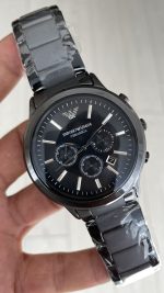 Emporio Armani Ceramica AR1451 Siyah 47mm Replika Saat