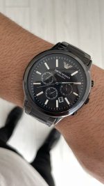 Emporio Armani Ceramica AR1451 Siyah 47mm Replika Saat