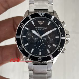 Emporio Armani Diver Chronograph AR11360 Siyah Kadran 43mm Replika Saat