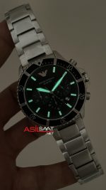 Emporio Armani Diver Chronograph AR11360 Siyah Kadran 43mm Replika Saat