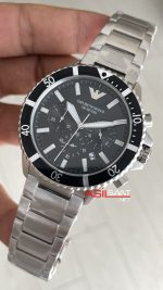 Emporio Armani Diver Chronograph AR11360 Siyah Kadran 43mm Replika Saat