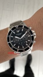 Emporio Armani Diver Chronograph AR11360 Siyah Kadran 43mm Replika Saat