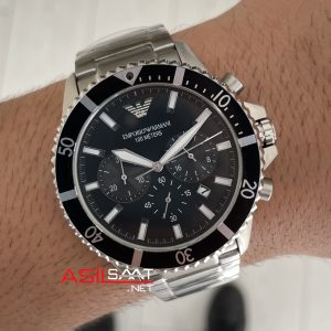 Emporio Armani Diver Chronograph AR11360 Siyah Kadran 43mm Replika Saat