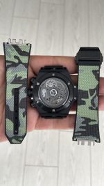Hublot Big Bang Unico Camo Yohji Yamamoto Chronograph 45mm Yeşil Kadran Black PVD Replika Saat