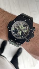 Hublot Big Bang Unico Camo Yohji Yamamoto Chronograph 45mm Yeşil Kadran Black PVD Replika Saat
