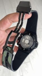 Hublot Big Bang Unico Camo Yohji Yamamoto Chronograph 45mm Yeşil Kadran Black PVD Replika Saat
