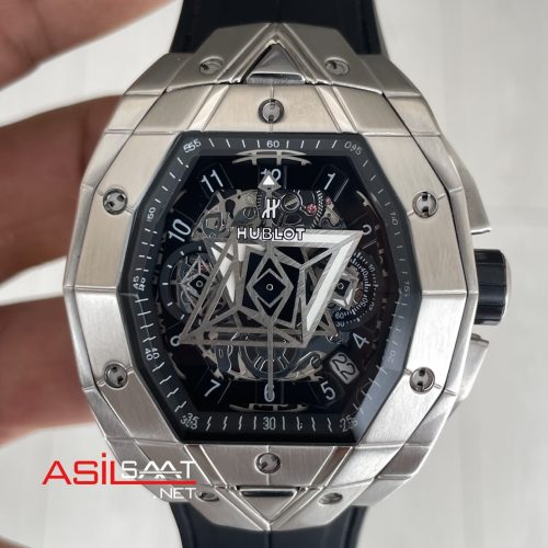 Hublot Spirit Of Big Bang Sang Bleu 44mm Silver Siyah Kadran Replika Saat