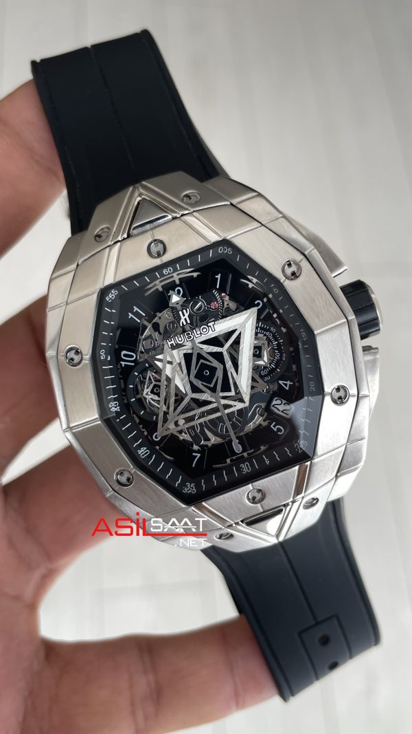 Hublot Spirit Of Big Bang Sang Bleu 44mm Silver Siyah Kadran Replika Saat