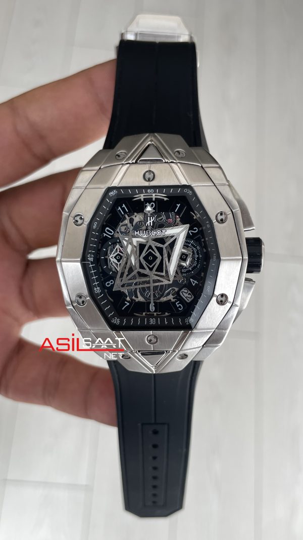Hublot Spirit Of Big Bang Sang Bleu 44mm Silver Siyah Kadran Replika Saat