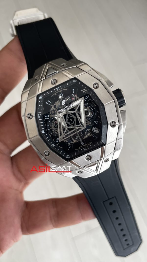 Hublot Spirit Of Big Bang Sang Bleu 44mm Silver Siyah Kadran Replika Saat