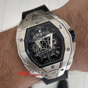 Hublot Spirit Of Big Bang Sang Bleu 44mm Silver Siyah Kadran Replika Saat