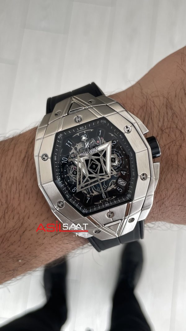 Hublot Spirit Of Big Bang Sang Bleu 44mm Silver Siyah Kadran Replika Saat