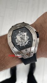 Hublot Spirit Of Big Bang Sang Bleu 44mm Silver Siyah Kadran Replika Saat