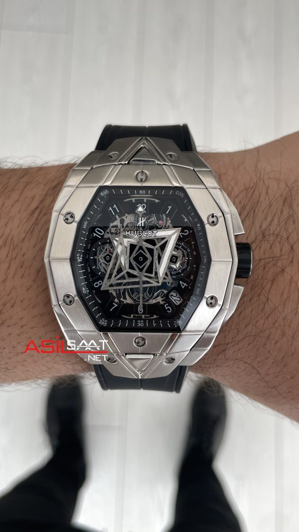 Hublot Spirit Of Big Bang Sang Bleu 44mm Silver Siyah Kadran Replika Saat