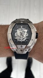 Hublot Spirit Of Big Bang Sang Bleu 44mm Silver Siyah Kadran Replika Saat