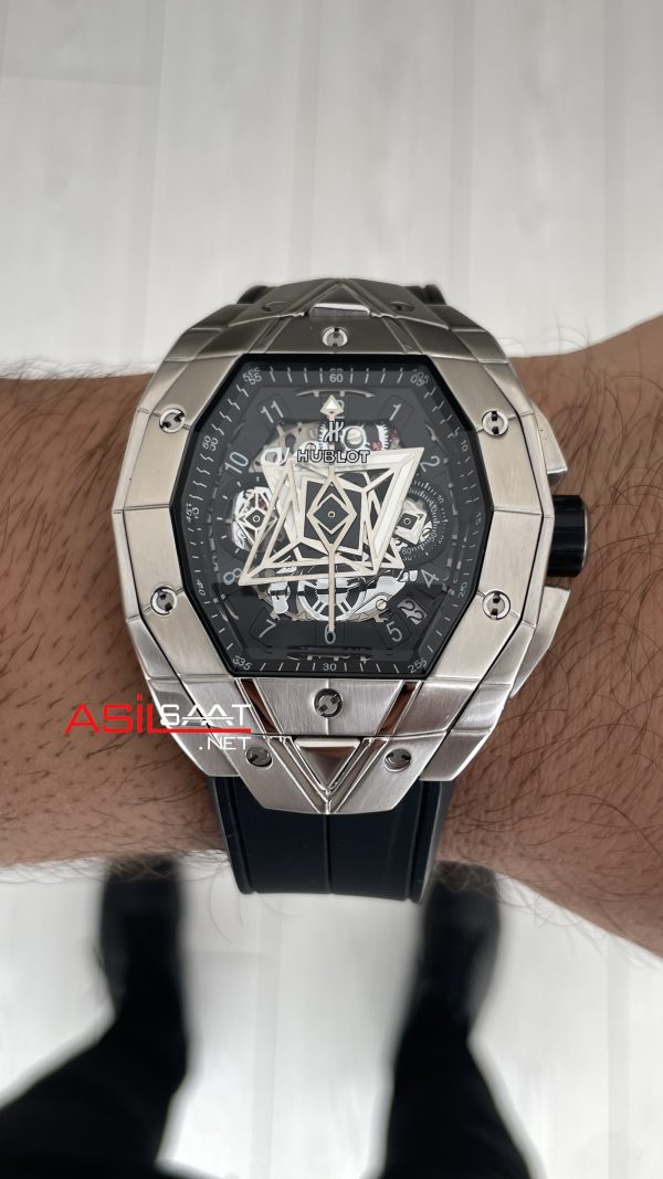 Hublot Spirit Of Big Bang Sang Bleu 44mm Silver Siyah Kadran Replika Saat
