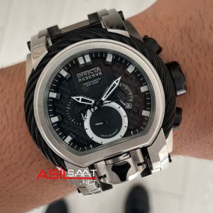 Invicta Magnum Zeus Bolt Reserve Siyah 52mm Silver Replika Saat