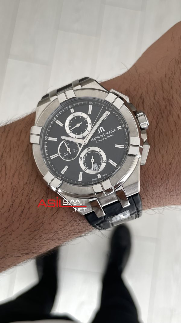 Maurice Lacroix Aikon Chronograph AI1018SS001330 Siyah Kadran Swiss ETA Saat
