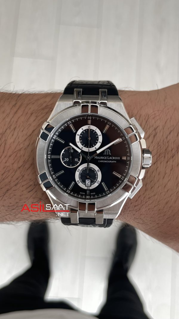 Maurice Lacroix Aikon Chronograph AI1018SS001330 Siyah Kadran Swiss ETA Saat