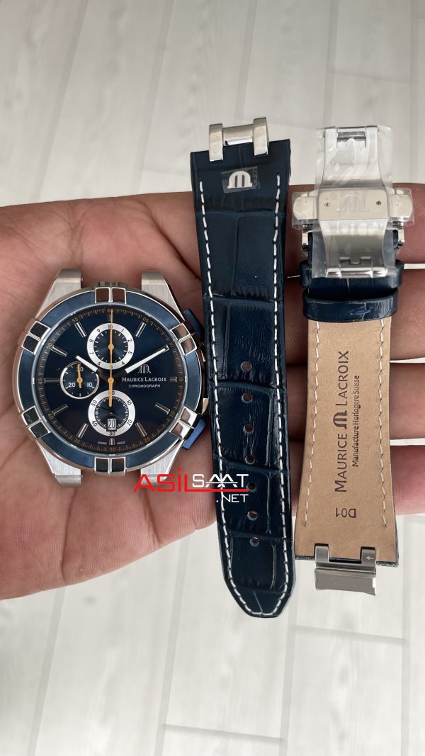 Maurice Lacroix Aikon Chronograph ML-AI1018SS001432 Mavi Kadran Swiss ETA Saat Maurice Lacroix Aikon Chronograph ML-AI1018SS001432 Mavi Kadran Swiss ETA Saat