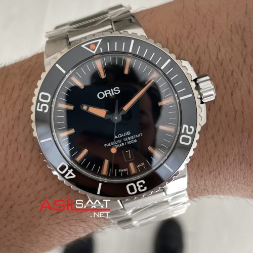 Oris Aquis Date Siyah Kadran 43mm Silver Swiss ETA Saat