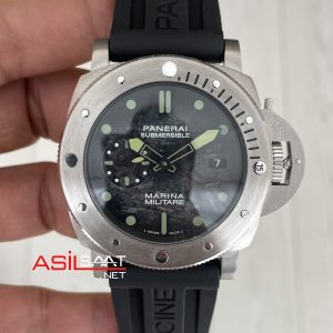 Panerai Submersible Verde Militare Siyah Silver 47mm Replika Saat