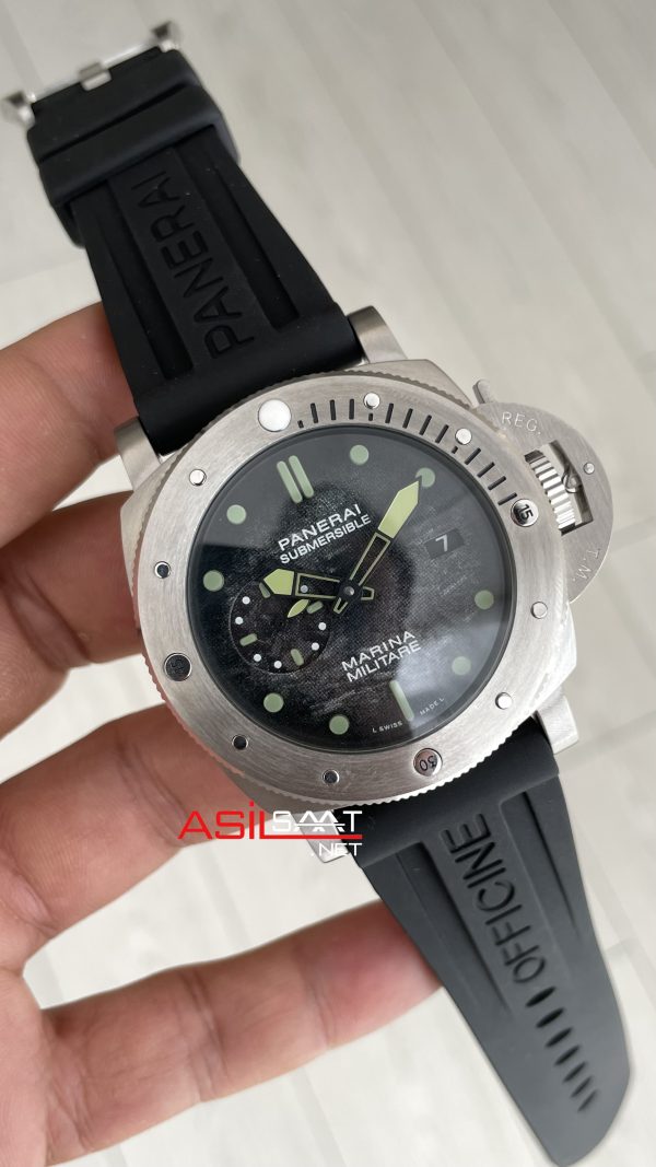 Panerai Submersible Verde Militare Siyah Silver 47mm Replika Saat Panerai Submersible Verde Militare Siyah Silver 47mm Replika Saat