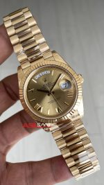 Rolex Day Date Champagne 228238 Romen Dial 40mm President DD3255 Gold Tungsten VS Factory V2 Super Clone Swiss ETA Saat
