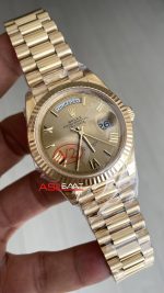 Rolex Day Date Champagne 228238 Romen Dial 40mm President DD3255 Gold Tungsten VS Factory V2 Super Clone Swiss ETA Saat