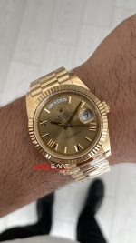 Rolex Day Date Champagne 228238 Romen Dial 40mm President DD3255 Gold Tungsten VS Factory V2 Super Clone Swiss ETA Saat