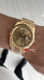 Rolex Day Date Champagne 228238 Romen Dial 40mm President DD3255 Gold Tungsten VS Factory V2 Super Clone Swiss ETA Saat