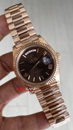 Rolex Day Date Chocolate 228235 Romen Dial 40mm President DD3255 Everose Gold Tungsten VS Factory V2 Super Clone Swiss ETA Saat