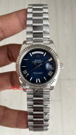 Rolex Day Date Ombre Blue 228239 Gölgeli Mavi Kadran 40mm President DD3255 Tungsten VS Factory V2 High Weight 183gr Super Clone Swiss ETA Saat