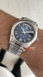 Rolex Day Date Ombre Blue 228239 Gölgeli Mavi Kadran 40mm President DD3255 Tungsten VS Factory V2 High Weight 183gr Super Clone Swiss ETA Saat