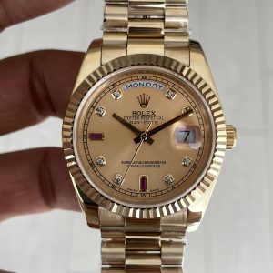 Rolex Day Date Ruby Champagne 228238 President 40mm Gold Replika Saat
