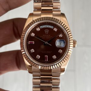 Rolex Day Date Ruby Chocolate 228235 President 40mm Rosegold Replika Saat