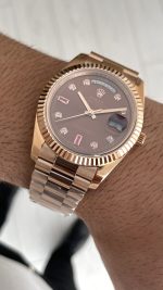 Rolex Day Date Ruby Chocolate 228235 President 40mm Rosegold Replika Saat