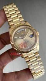 Rolex Day Date Şampanya 228238 Champagne Dial 40mm President Gold DD3255 Tungsten VS Factory V2 Super Clone Swiss ETA Saat