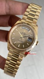 Rolex Day Date Şampanya 228238 Champagne Dial 40mm President Gold DD3255 Tungsten VS Factory V2 Super Clone Swiss ETA Saat