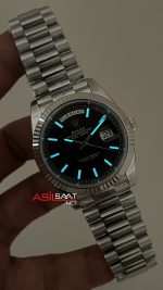Rolex Day Date Siyah Kadran 228239 Bright Black Dial 40mm President DD3255 Tungsten VS Factory V2 High 183gr Weight Super Clone Swiss ETA Saat