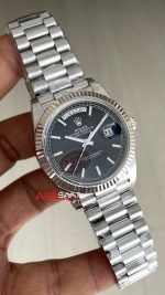 Rolex Day Date Siyah Kadran 228239 Bright Black Dial 40mm President DD3255 Tungsten VS Factory V2 High 183gr Weight Super Clone Swiss ETA Saat