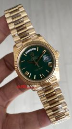 Rolex Day Date Yeşil 228238 Green Dial 40mm President DD3255 Gold Tungsten VS Factory V2 Super Clone Swiss ETA Saat