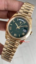 Rolex Day Date Yeşil 228238 Green Dial 40mm President DD3255 Gold Tungsten VS Factory V2 Super Clone Swiss ETA Saat